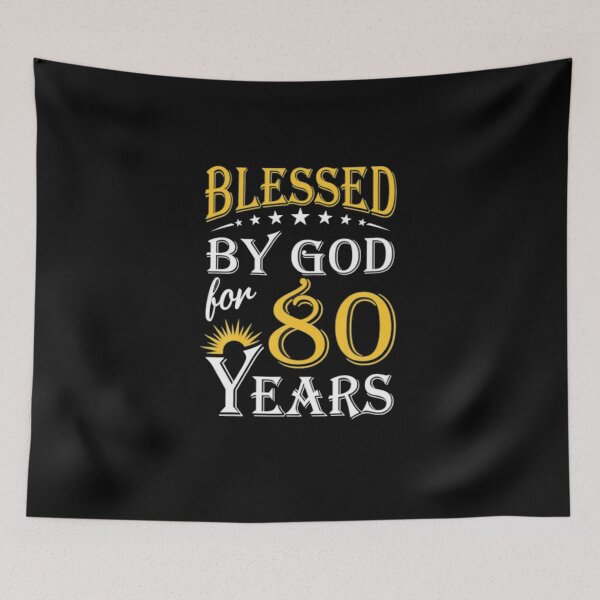 Item preview, Vintage Blessed By God For 80 Years Happy 80th designed and sold by MaryMaster.