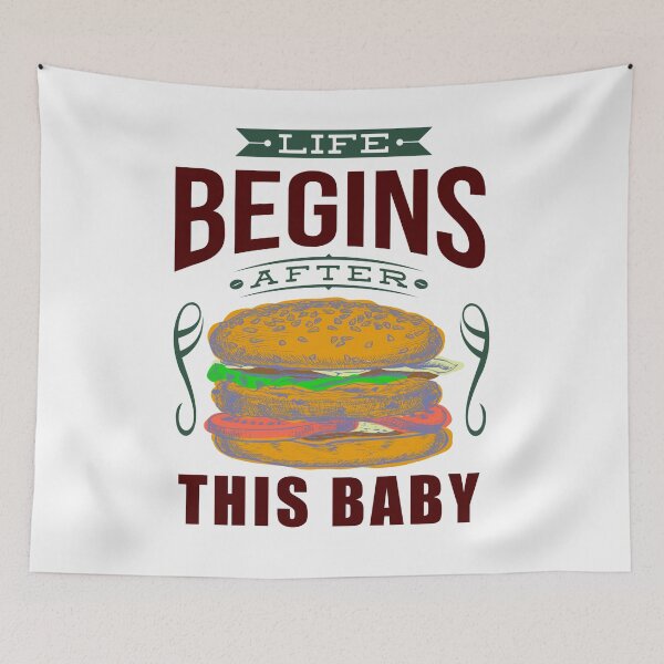 Item preview, Life begins funny burger lovers 2 designed and sold by vibeno1.