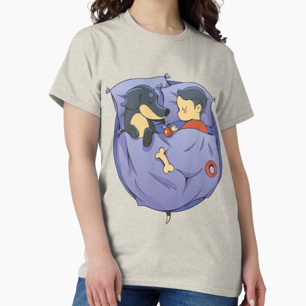 Item preview, dachshund-dog-and-kid-sleeping designed and sold by JAMALSTORE92.