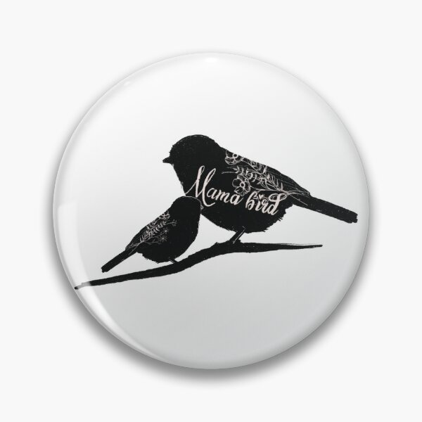 Item preview, Mama bird ink hand lettering floral illustration  designed and sold by lilbitwhimsy.