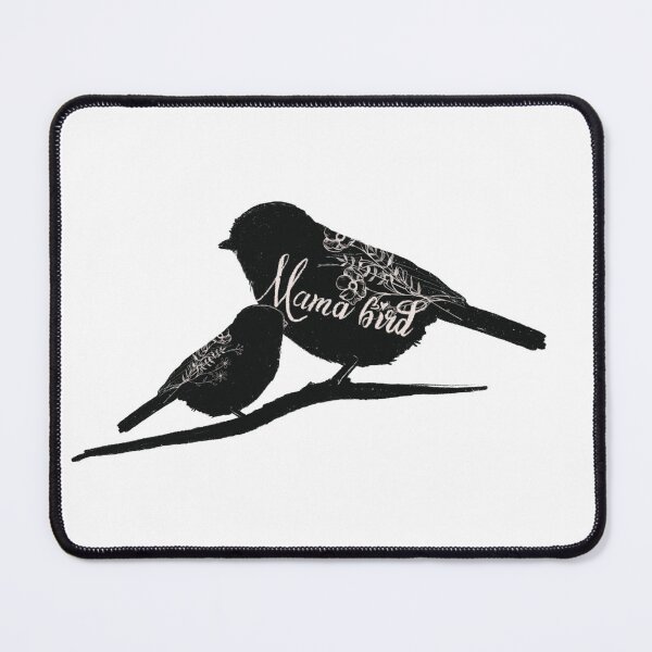 Item preview, Mama bird ink hand lettering floral illustration designed and sold by lilbitwhimsy.