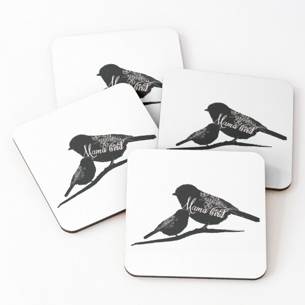 Item preview, Mama bird ink hand lettering floral illustration  designed and sold by lilbitwhimsy.
