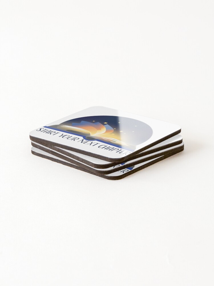 Thumbnail 4 of 5, Coasters (Set of 4), Start Your Next Chapter designed and sold by InkLayer.