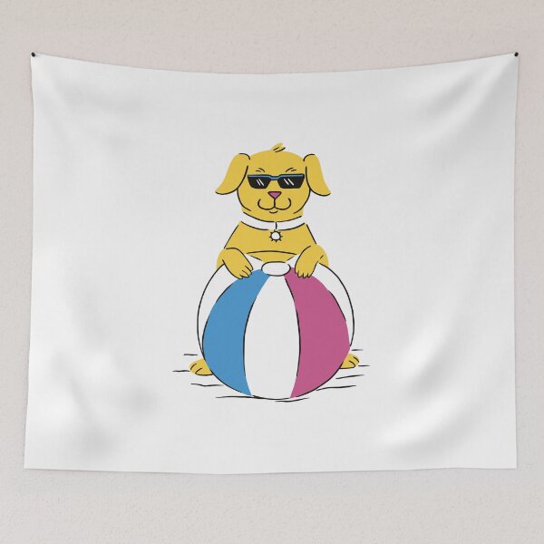 Item preview, dog-animal-with-beach-ball designed and sold by JAMALSTORE92.