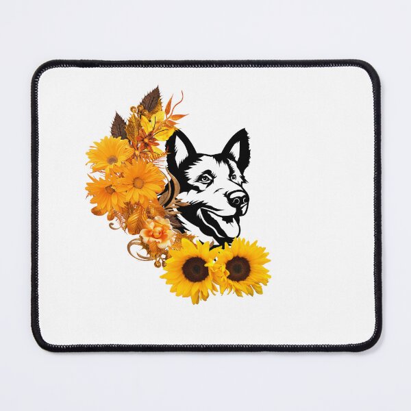 Item preview, A floral german shepherd. German Shepherd and Flowers designed and sold by Doggymadness.