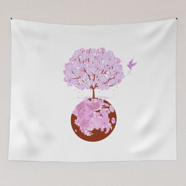 Item preview, Flowering tree above the globe. designed and sold by Fadwalana99.