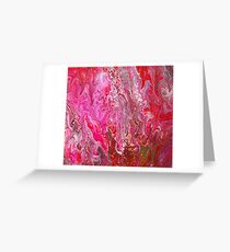 Hot pink abstract paint pour Greeting Card