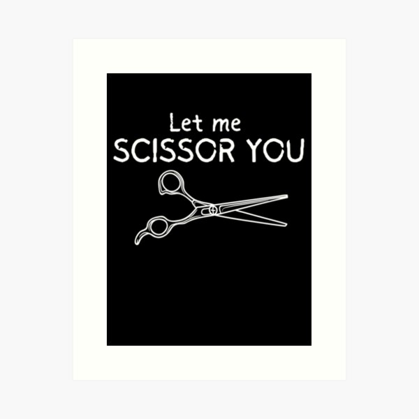 Scissoring Scissors Sticker Art Print by Losingshape