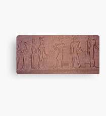 Hieroglyphics on the wall of Temple of Edfu Canvas Print