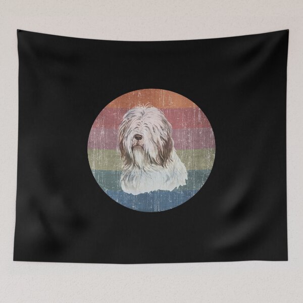 Item preview, Bearded Collie Dog Face Watercolor Distress Sunset designed and sold by PrintedKat.