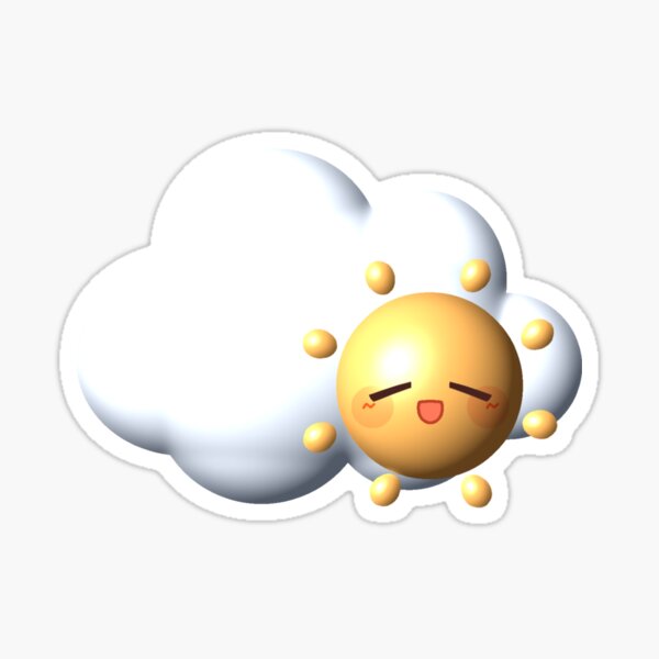 Happy Sun And Cloud Sticker For Sale By Wholesomely Redbubble