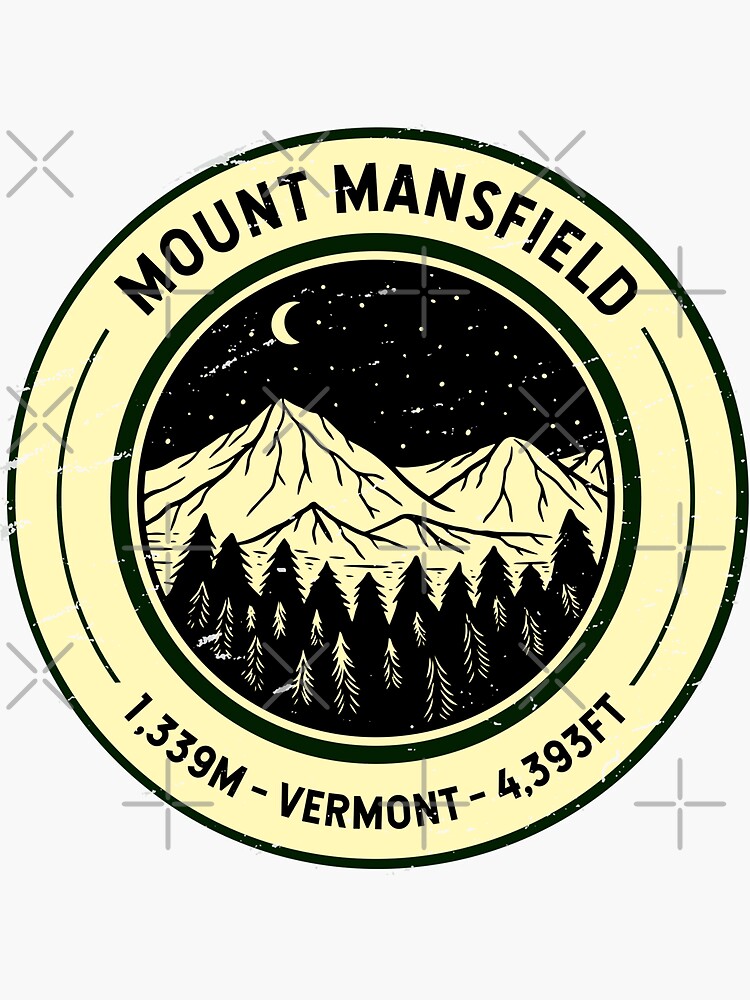 "Mount Mansfield Vermont Hiking Skiing" Sticker for Sale by