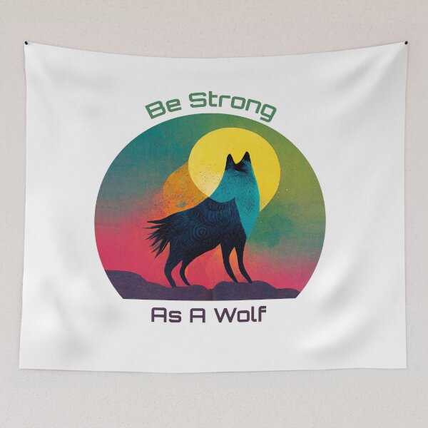 Item preview, Be Strong As A Wolf Colorful Moon Illustrated designed and sold by MattsMultiverse.