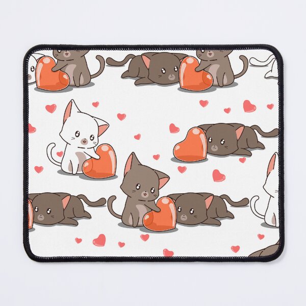 Item preview, Kawaii Cat Cartoon Hearts Purrfect Pattern designed and sold by TheWildFlix.