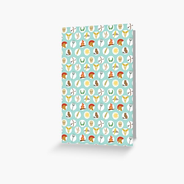 Greek Gods Mythology Repeat Pattern - Percy Jackson Inspired Greeting Card