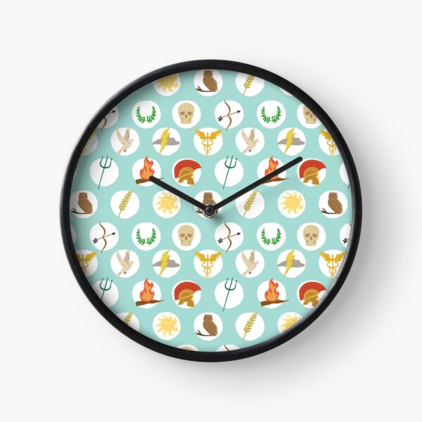 Greek Gods Mythology Repeat Pattern - Percy Jackson Inspired Clock