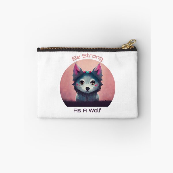 Item preview, Be Strong As A Wolf Cute Colorful Kawaii designed and sold by MattsMultiverse.