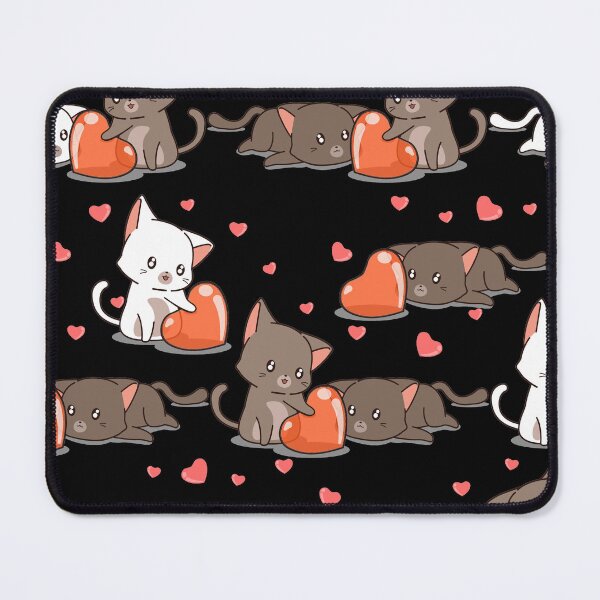 Item preview, Kawaii Cat Lovers Cartoon Hearts Purrfect Pattern designed and sold by TheWildFlix.