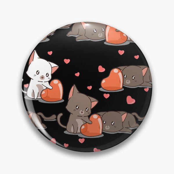 Item preview, Kawaii Cat Lovers Cartoon Hearts Purrfect Pattern designed and sold by TheWildFlix.