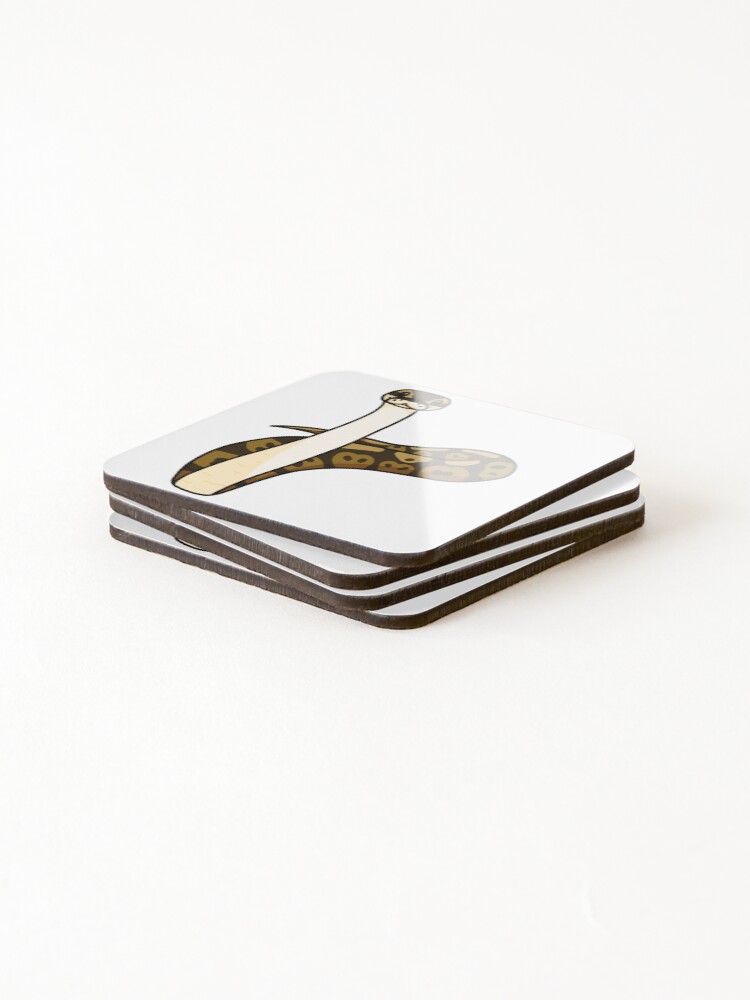 Thumbnail 4 of 5, Coasters (Set of 4), Ball Python Scoping designed and sold by HeckinGoodVinyl.