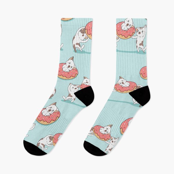 Item preview, Donut Party Time Cat Kawaii Pattern designed and sold by TheWildFlix.