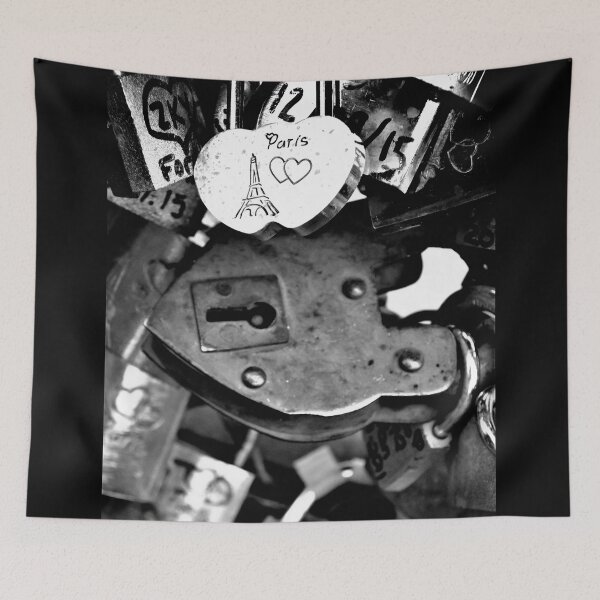 Item preview, Love locks Paris, black and white designed and sold by nikstol.