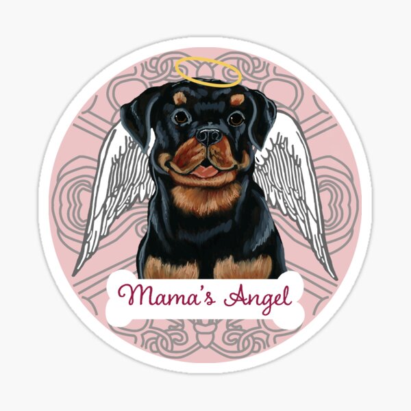 ROTTWEILER mamma's ANGEL pale pink 2022 Sticker