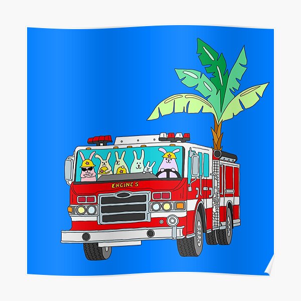 Bunny Fire Fighters Poster For Sale By M Lapino Redbubble