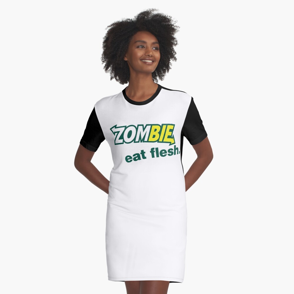 Zombies. Eat Flesh. Subway Parody T-shirt. Funny Zombie T-shirt