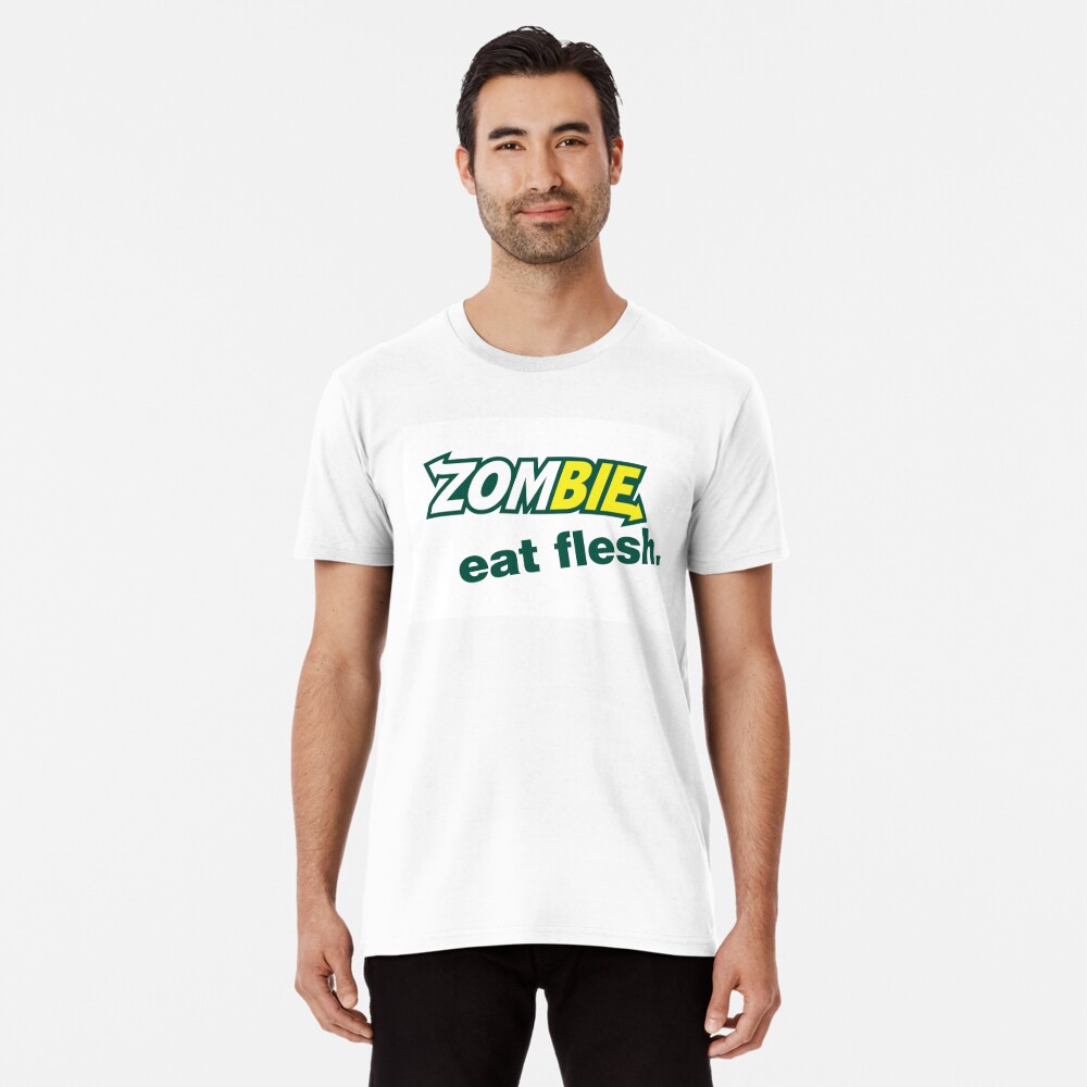 Zombies. Eat Flesh. Subway Parody T-shirt. Funny Zombie T-shirt