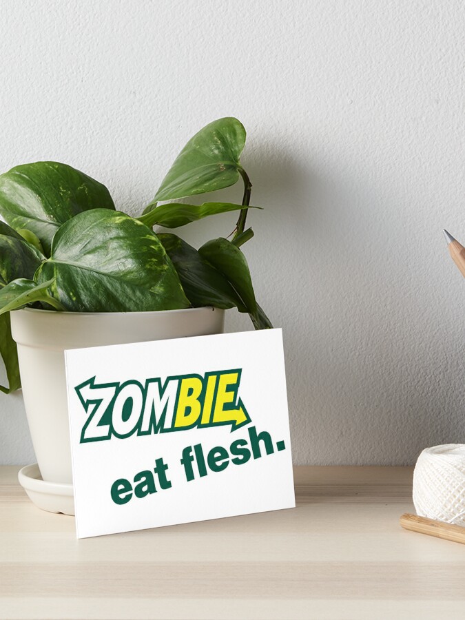 ZOMBIES EAT FLESH T-SHIRT humour dead parody subway walking funny birthday  gift