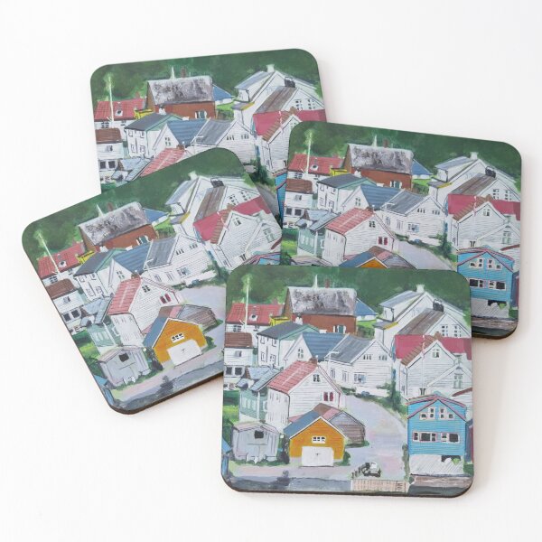 Item preview, Norway Houses - a view from the ship designed and sold by LornaBowdenART.