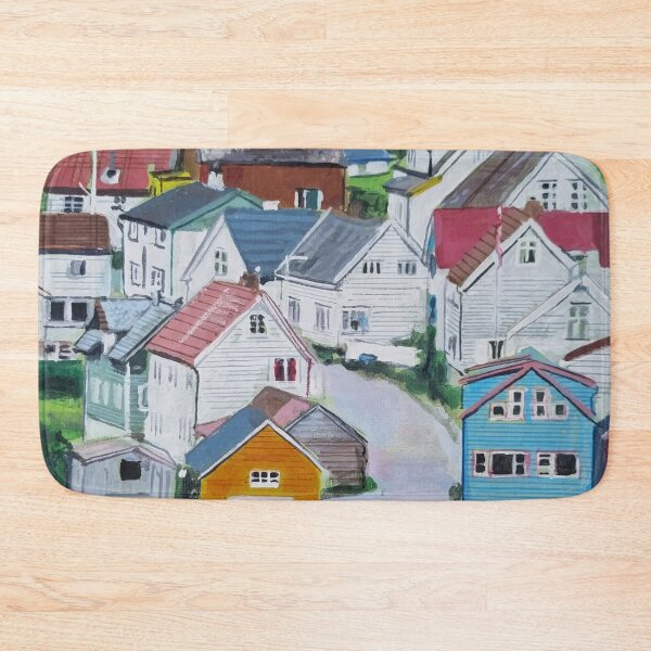 Item preview, Norway Houses - a view from the ship designed and sold by LornaBowdenART.