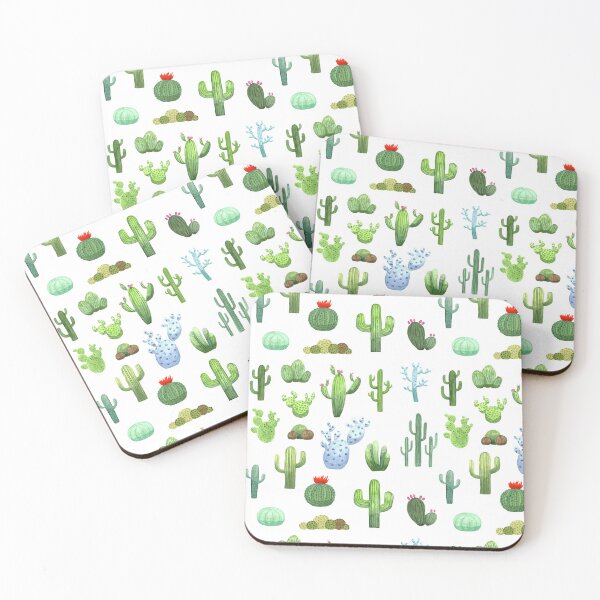 Watercolor Cactus Coasters (Set of 4)