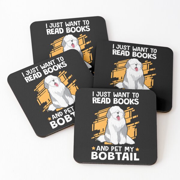 Item preview, Reading books and petting Bobtail German Shepherd designed and sold by madgrfx.