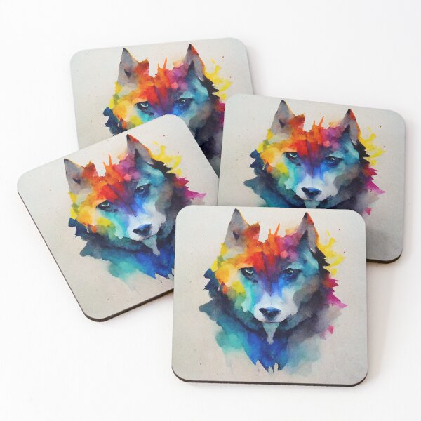 Item preview, Be Strong As A Wolf Colorful Watercolor No Text designed and sold by MattsMultiverse.