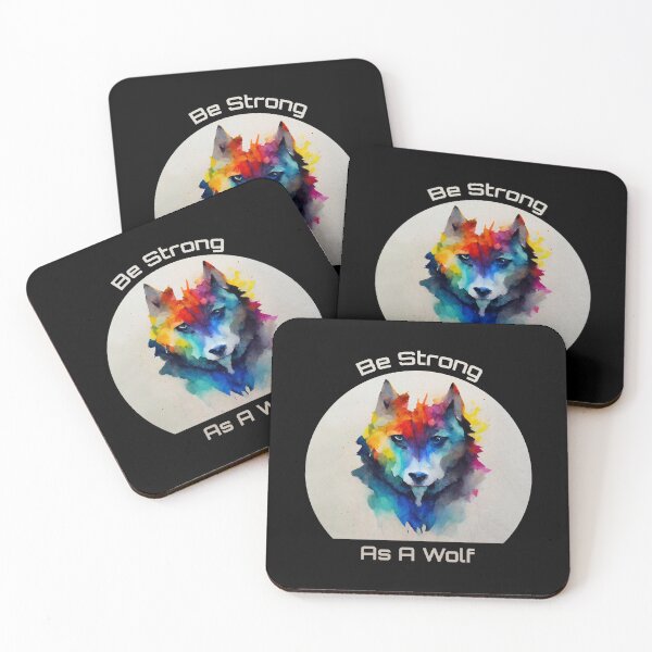 Item preview, Be Strong As A Wolf Colorful Watercolor designed and sold by MattsMultiverse.