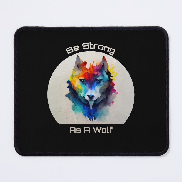 Item preview, Be Strong As A Wolf Colorful Watercolor designed and sold by MattsMultiverse.