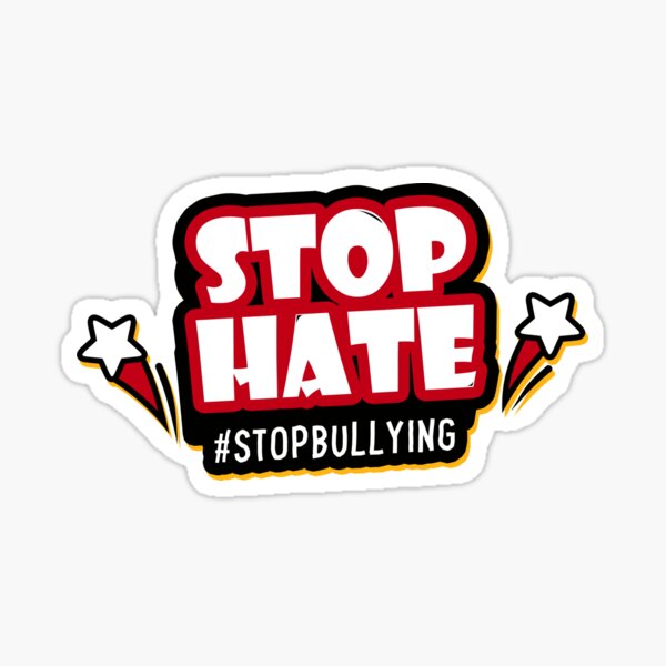 Red Stop Bullying Vinyl Decal - 6 x 6 - Custom Signs
