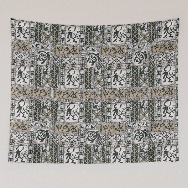 Item preview, Hawaiian Vintage Petroglyph Tapa designed and sold by J Marielle Designs.