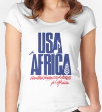 Wir sind die Welt Tailliertes Rundhals-Shirt