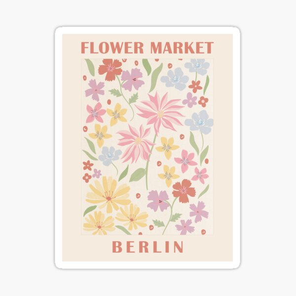 Item preview, Flower Market Berlin Poster Pastel Flowers designed and sold by TheColorFlow.