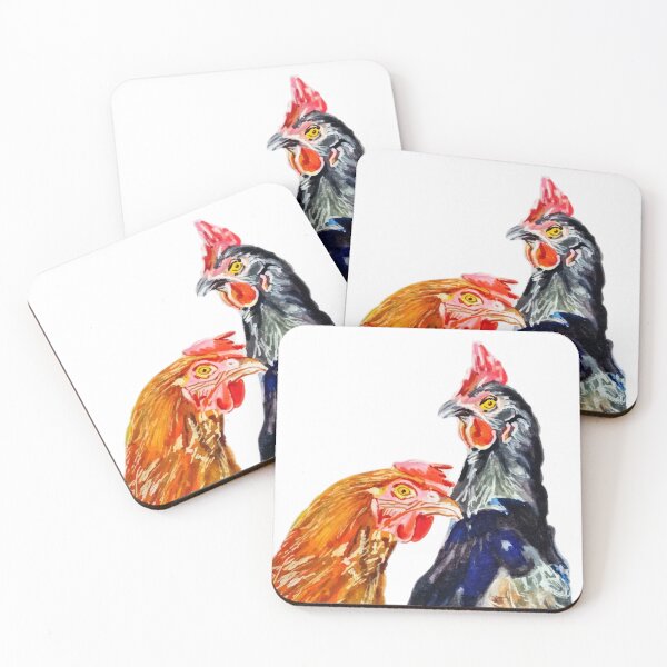 Item preview, Black & Gold Rescue Chickens designed and sold by LornaBowdenART.