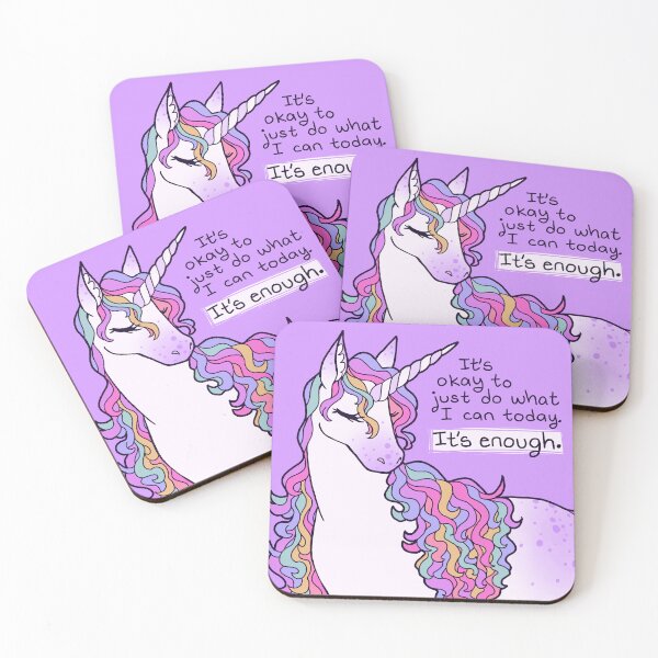 Item preview, "It's Okay to Just Do What I Can Today" Rainbow Unicorn designed and sold by thelatestkate.