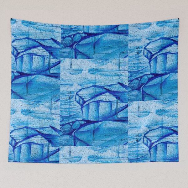 Item preview, Underground blue ice texture street art graffiti urban art poster  designed and sold by Tropical Blood.