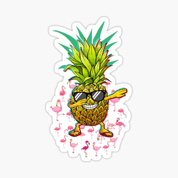 Lekrock Shop This Is My Hawaiian Shirt, Dabbing Pineapple, Tropical Summer Tee Sticker