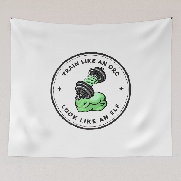 Item preview, Train Like an Orc - Look Like an Elf - White - Fantasy Funny Fitness designed and sold by Fenay Designs.