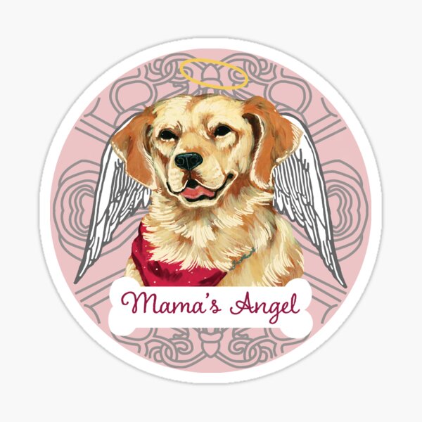 GOLDEN RETRIEVER mamma's ANGEL pale pink 2022 Sticker