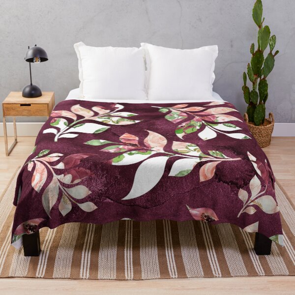 Item preview, Burgundy floral leaves designed and sold by FGCART.