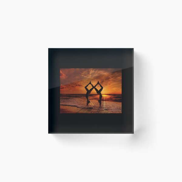 Item preview, Twin stunts on the beach at a beautiful sunset   designed and sold by rostudios.